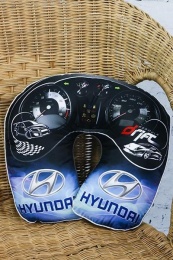 Автомобильная подушка под шею "HYUNDAI" (черно-синяя)