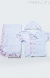 Набор белья для новорожденного Крещение (шитьё) на девочку белый