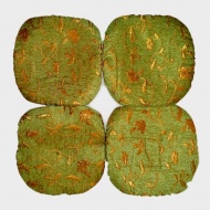 Набор натабуретников на резинке 30х30 см №19 ткань шенилл (зелёный,  с рисунком)