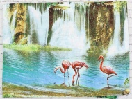 Пододеяльник 1,5 сп бязь 120 гр/м, серия ЛЮКС "Розовый фламинго" 3D арт. 1470