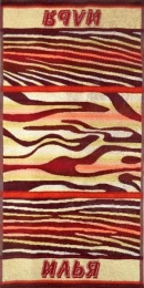 Полотенце махровое именное "Илья" (коричневый цвет)