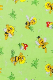 ДКПБ в кроватку бязь ГОСТ 140 г/м (наволочка 60х60 см) "Веселые пчелки" (зеленый фон)