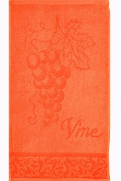 Полотенце махровое 30х50 "Виноград" (вид 211, оранжевый)