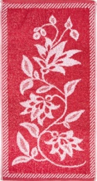Полотенце 30х60 махровое "Цветы" 694 (красный)