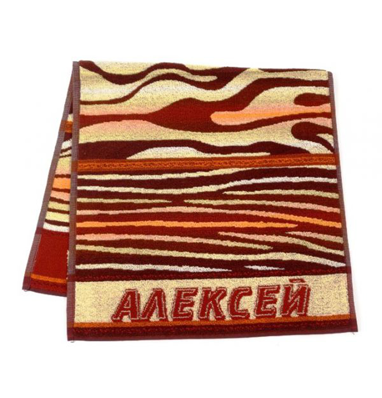 Полотенце махровое именное "Алексей" (коричневый цвет)