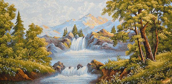 Картина 35х70 гобелен "Горная река" (евро)