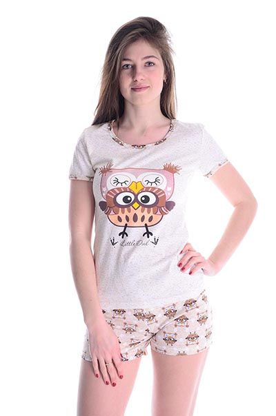 Пижама женская "Совенок" (футболка+шорты)