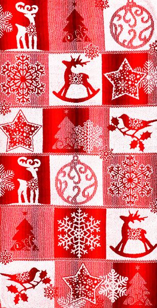 Полотенце махровое 70х140 "Новогоднее очарование" (красный)