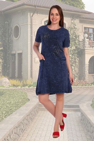 Платье женское модель 3418 темно-синий