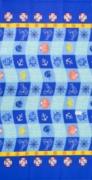 Полотенце вафельное пляжное 80х150 см "Подводный мир" (синий)