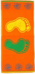 Полотенце 40х70 махровое сувенирное "Ножки" (оранжевый)