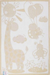 Одеяло детское байковое 100х140 АРТ: Жираф (цвет бежевый)