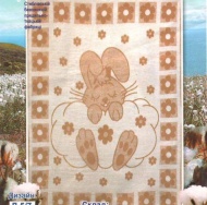 Одеяло детское байковое 100х140  АРТ: Зайка (цвет коричневый)