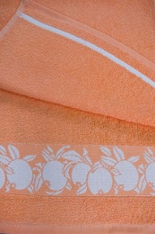 Полотенце 30х70 махровое "Апельсины" 5271 (вид 32, бледно-оранжевый)