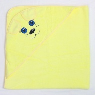 Полотенце махровое с вышивкой, уголок, короткие ушки (желтый 39)