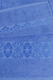 Полотенце махровое 35х60 "Орнамент №999" (темно-голубой, 602)