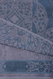 Полотенце 50х90 махровое Бамбук- "Орнамент" 4816 (вид 84, серый)