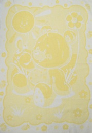 Одеяло детское байковое 100х140 АРТ: Медвежонок (цвет желтый)
