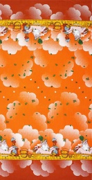 Полотенце вафельное банное 80х150 см "Веник" (оранжевый)