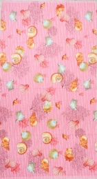 Полотенце вафельное пляжное 80х150 см "Улитка" (розовый)