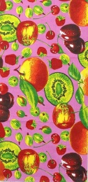 Полотенце вафельное "Фруктовый микс" (розовый) - упаковка 10 шт