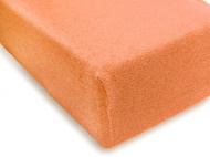 Простыня на резинке махровая 160х200 / оттенки оранжевого