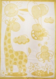 Одеяло детское байковое 100х140 АРТ: Жираф (цвет желтый)