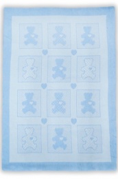 Одеяло детское байковое 100х140 АРТ: Барни (цвет голубой)
