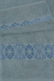Полотенце махровое 35х60 "Орнамент №999" (серый, 612)