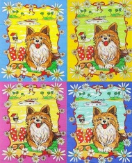 Полотенце вафельное купонное "Собака на отдыхе"- упаковка 10 шт