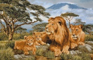 Картина 35х53 гобелен "Африканские львы" (евро)
