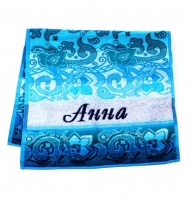 Полотенце махровое именное "Анна" (голубой цвет)
