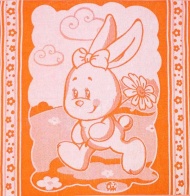 Полотенце махровое детское 100х100 "Заюшка" 4880 (оранжевый цвет)