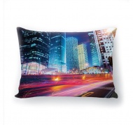Подушка декоративная с 3D рисунком "Огни большого города"