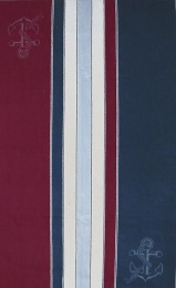 Полотенце махровое 100х160 "Якорь" (бордовый)