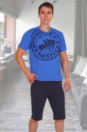Костюм мужской модель Кент шорты голубой