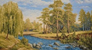 Картина 35х64 гобелен "Водные пороги" (евро)