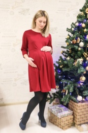 Платье для беременных бордо