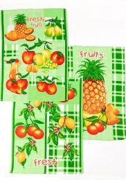 Полотенце вафельное купонное "Фрэш-фрутс" (зеленый)- упаковка 10 шт