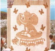 Одеяло детское байковое 100х140  АРТ: Слоник (коричневый)