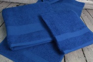 Набор махровых полотенец-3 шт- бордюр №120 -пл. 350 гр/м²- (темно-синий, 619)