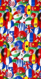 Полотенце вафельное банное 80х150 см "Флаги мира"
