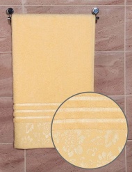 Полотенце махровое 70х140 бордюр №806 -пл. 500 гр/м²- (бледно-желтый, 307)