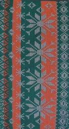 Полотенце махровое 70х140 "Вязаное" (красно-зеленое)