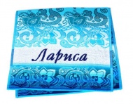 Полотенце махровое именное "Лариса" (голубой цвет)