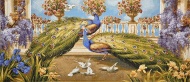 Картина 35х80 гобелен "Павлины и голуби" (евро)