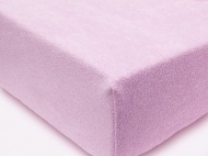 Простыня на резинке махровая 80х200 / оттенки светло-розового