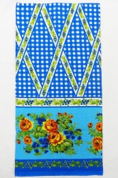 Полотенце вафельное "Цветы на синем"