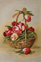 Картина 25х35 гобелен "Корзина тюльпанов" (евро)