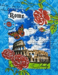 Полотенце вафельное купонное "Рим" (синий) 